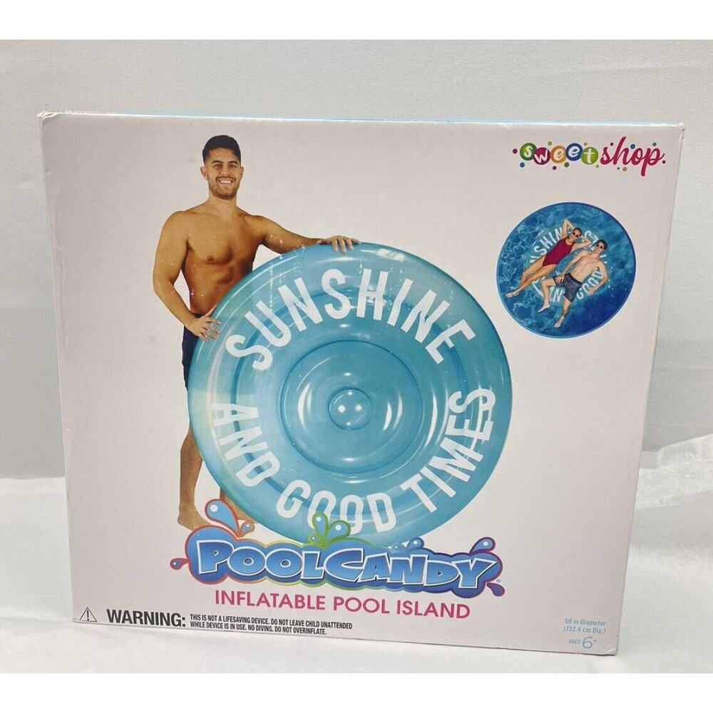 Sunshine and Good Times Pool Candy Inflatable Pool Island Circular Float 60”
